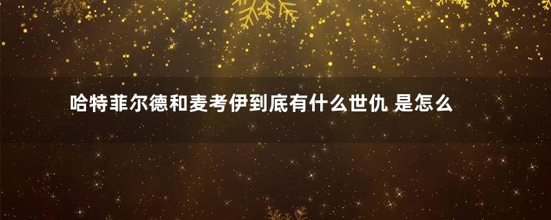 哈特菲尔德和麦考伊到底有什么世仇 是怎么引起的